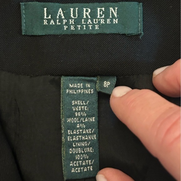 Lauren Ralph Lauren Women’s Blazer Size 8P Black Single Breasted Wool Blend - Picture 8 of 11